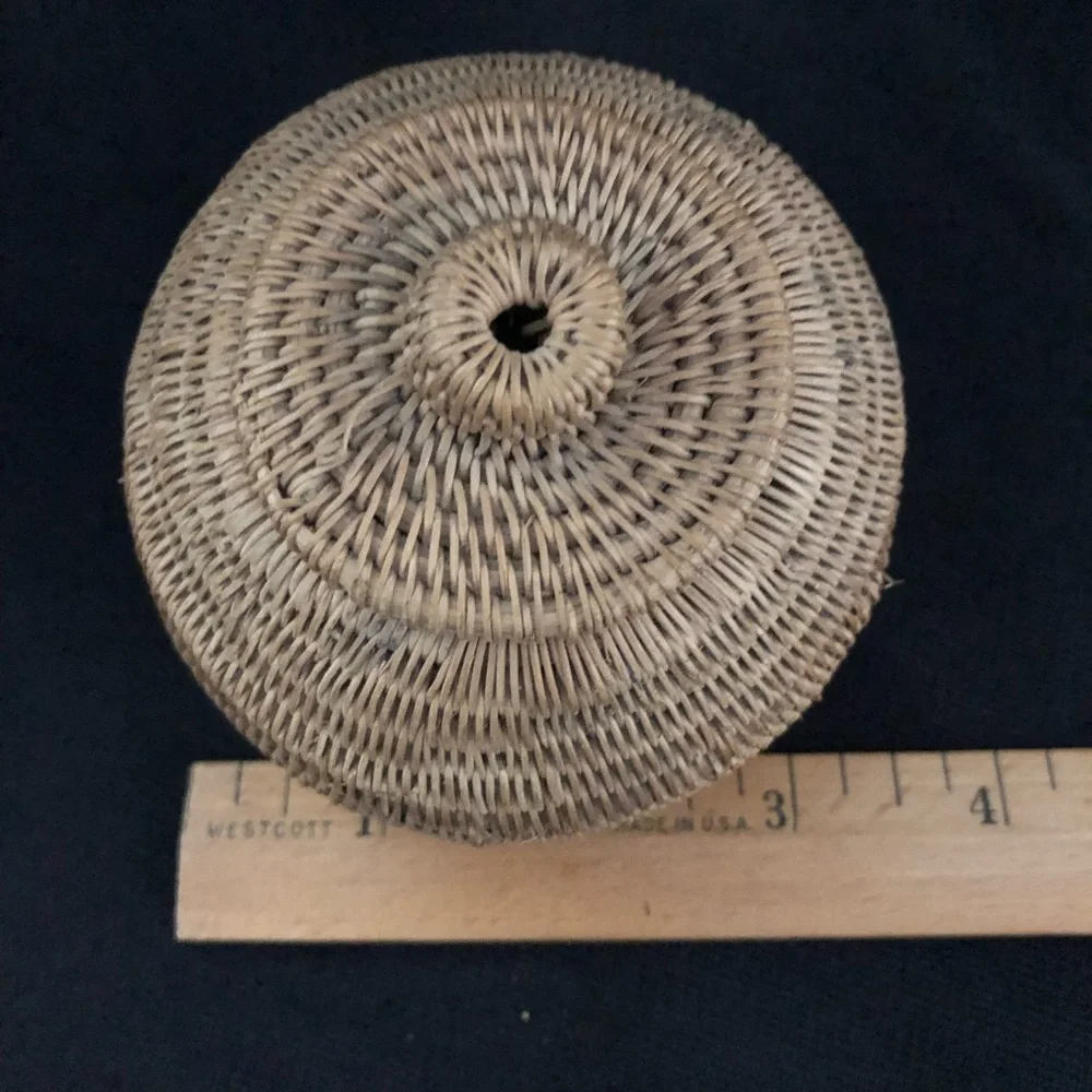 Small Handwoven Small Round Basket with Lid